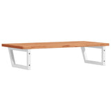 Basin Shelf Wall Mounted Steel and Solid Wood Beech 3302442
