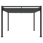 ZNTS Garden Gazebo with Retractable Roof Anthracite 3x3 m Steel 4003962