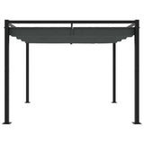 ZNTS Garden Gazebo with Retractable Roof Anthracite 3x3 m Steel 4003962