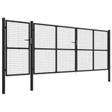 Garden Gate Steel 500x150 cm Anthracite 144337