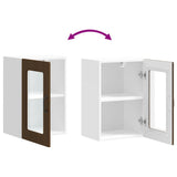 Kitchen Wall Cabinet with Glass Door Kalmar Brown Oak Engineered Wood 853534
