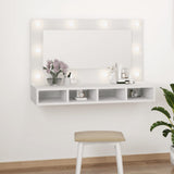 ZNTS Mirror Cabinet with LED White 90x31.5x62 cm 808891