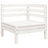 Garden Sofa 3-Seater with Footstool White Solid Wood Pine 838055