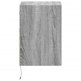 Wall-mounted Bedside Cabinets with LED Lights 2 pcs Grey Sonoma 3307986