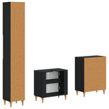 3 Piece Bathroom Cabinet Set ALKMAAR Black Engineered Wood 3417424