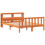 Bed Frame with Headboard without Mattress Wax Brown 160x200 cm 3305924