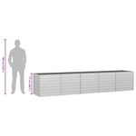 Garden Raised Bed 400x80x77 cm Galvanized Steel Silver 316900