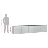 Garden Raised Bed 400x80x77 cm Galvanized Steel Silver 316900