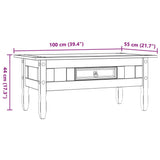 Coffee Table Mexican Pine Corona Range Grey 100x55x44 cm 282625