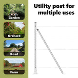 Fence Post with Concrete Base 52 pcs Silver Powder-Coated Steel 3350260