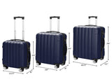 3 Pcs Suitcase Lightweight ABS Carry-on Hand Luggage 4 Spinner Wheels Trolley Case 11952308