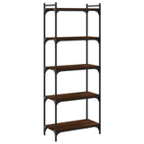 Bookcase 5-Tier Brown Oak 60x30x154 cm Engineered Wood 837661