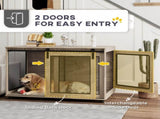 Dog Crate Furniture with Sliding Door for XL Dogs, Brown T3398P349637