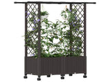 Raised Bed with Trellis and Roof Brown 124.5 x 40 x 142 cm PP 3423029