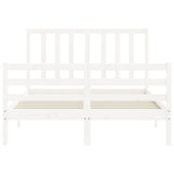 Bed Frame without Mattress White 140x190 cm Solid Wood Pine 3193837