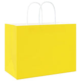Paper Bags 250 pcs with Handles Yellow 32x17x25 cm 4101789