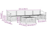 Outdoor Sofa Set 5 pcs White Solid Acacia Wood 3391369