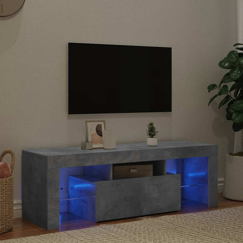 TV Cabinet with LED Lights Concrete Grey 120x35x40 cm 804350