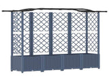 Raised Bed with Trellis and Roof Grey 204 x 40 x 141 cm PP 42032562