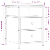 Bedside Cabinet Brown Oak 44x45x60 cm Engineered Wood 826011