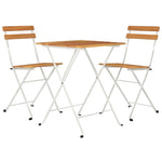 ZNTS 3 Piece Folding Bistro Set Solid Wood Acacia and Steel 319972