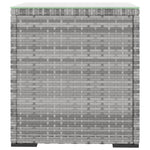 ZNTS Side Table Grey 40x37x40.5 cm Poly Rattan and Tempered Glass 319389