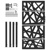 Garden Gate Black 100x175 cm Steel Light Design 4100952