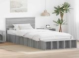 Bed Frame with Shelf Grey Sonoma 90 x 200 cm Engineered Wood 3408415