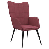 Relaxing Chair with a Stool Wine Red Fabric 327960