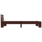 ZNTS Bed Frame without Mattress Dark Brown Solid Pine Wood 90x200 cm 283172
