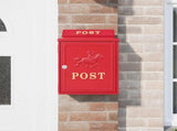 Wall Mounted Mailbox Red 29 x 13 x 41 cm Cast Aluminum 42023498