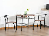 3-Piece Dining Table Set , Metal Frame Wood Top Breakfast Bar Table Set for 2, Dining Table T3398P344171