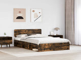 Bed Frame Smoked Oak 120 x 190 cm Solid Pine Wood 3412109