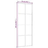 151669 Sliding Door Frosted ESG Glass and Aluminium 76x205 cm White