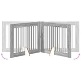 Dog Gate with Stands 4 pcs Grey Sonoma 100 x 80 cm 892064