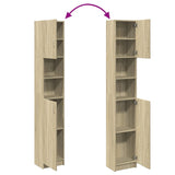 Bathroom Cabinet Sonoma Oak 32x25.5x190 cm Engineered Wood 849606