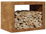 Firewood Rack 60x40x60 cm Weathering Steel 851009