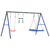 Outdoor Swing Set with Swing, Trapeze, Nest Swing 3283630