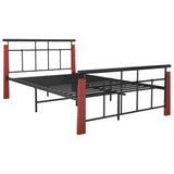 Bed Frame without Mattress Metal and Solid Oak Wood 120x200 cm 324892