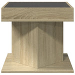 ZNTS Coffee Table with LED Sonoma Oak 50x50x45 cm Engineered Wood 847562