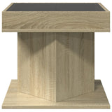 ZNTS Coffee Table with LED Sonoma Oak 50x50x45 cm Engineered Wood 847562