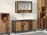 Bathroom Furniture Set with Door 2 pcs Old Wood Engineered Wood 3402387
