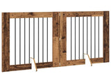 Dog Gate with Stands 2 pcs Old Wood 80 x 100 cm Engineered Wood 892041