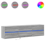 TV Wall Cabinet with LED Grey Sonoma 180x31x45 cm 3307938