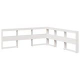 Bookcase Headboard L-Shaped White 200 cm Solid Wood Pine 859254