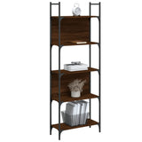 Bookshelf 5-Tier Brown Oak 60.5x24x166.5 cm Engineered Wood 838867