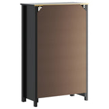 Bathroom Cabinet BERG Black 69.5x34x110 cm Solid Wood Pine 358547