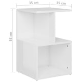 ZNTS Bedside Cabinets 2 pcs High Gloss White 35x35x55 cm Engineered Wood 806359