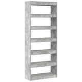 Book Cabinet Concrete Grey 80 x 30 x 198 cm Engineered Wood 3333919