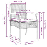 ZNTS 7 Piece Garden Dining Set with Cushions Grey Poly Rattan 3213614